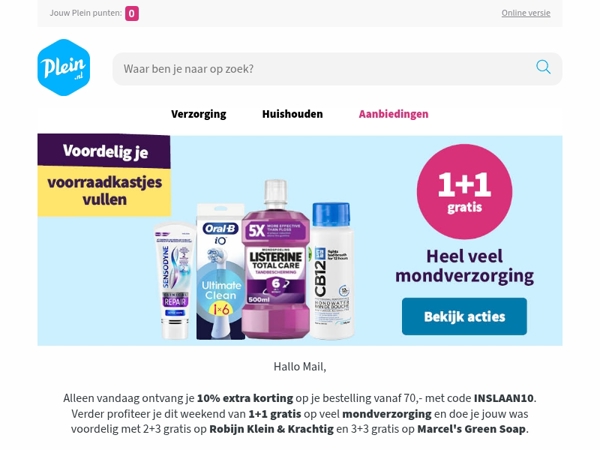 Alleen vandaag nog 10% korting op je bestelling