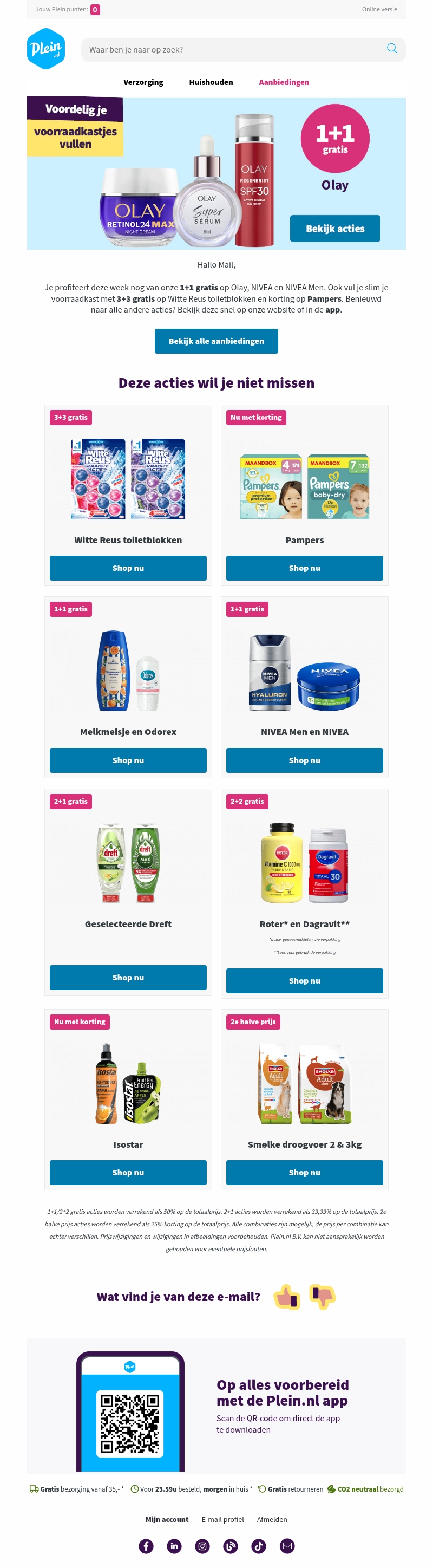 Nu 1+1 gratis op Olay gezichtsverzorging Nu 1+1 gratis op Olay gezichtsverzorging