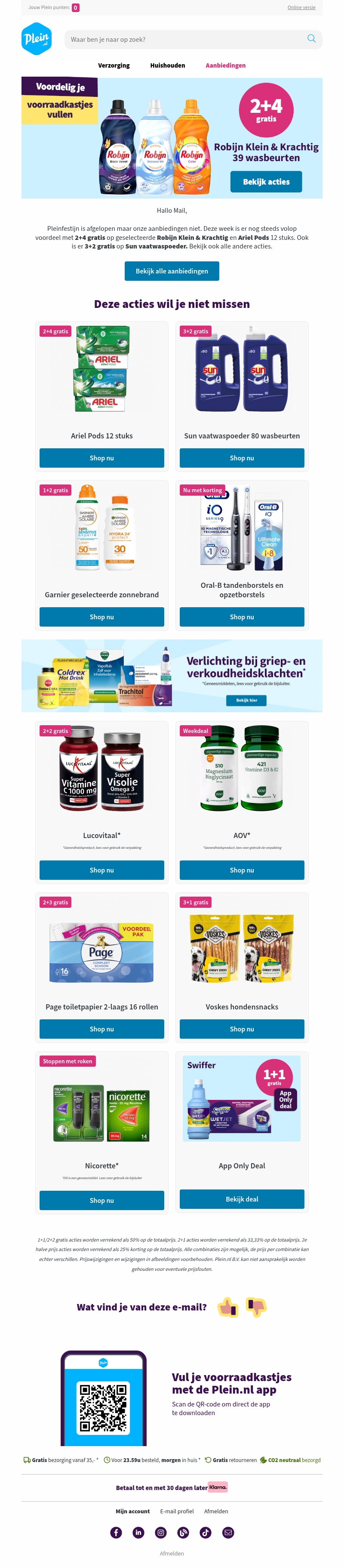 Robijn 2+4 gratis op geselecteerd assortiment Robijn 2+4 gratis op geselecteerd assortiment