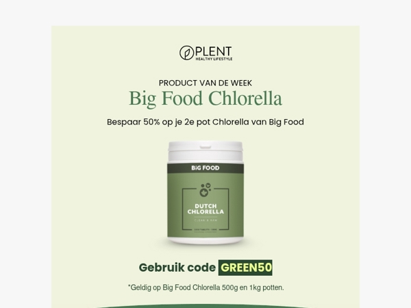 Product vd week: -50% op 2e Chlorella