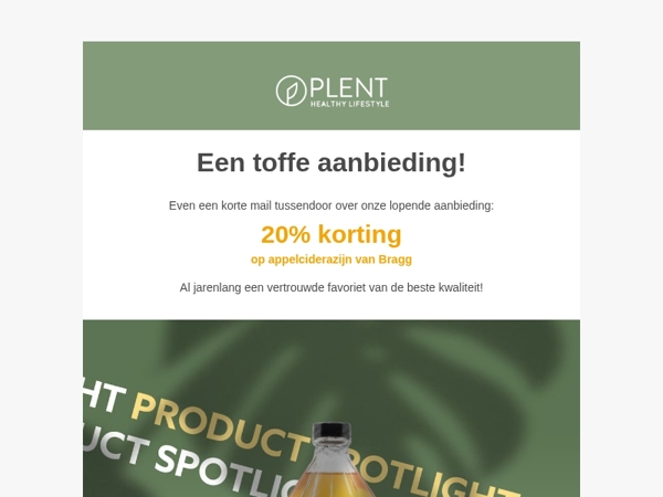 Zomeraanbieding: -20% Bragg Appelazijn✨