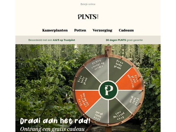 Draai & win een gratis cadeau! 🌱