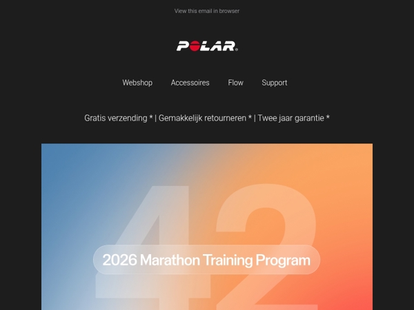 Je bent uitgenodigd voor het Polar 2026 Marathon-programma