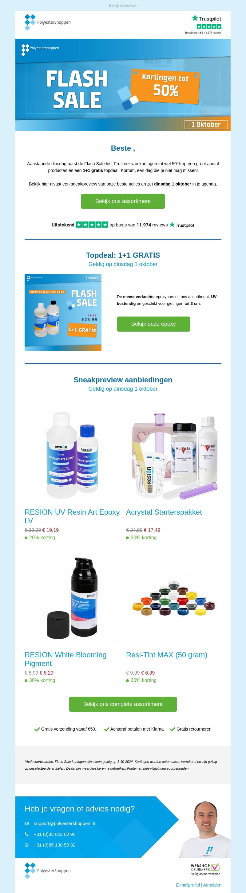 Flash Sale dinsdag 1 oktober ⚡ | Korting tot 50% Flash Sale dinsdag 1 oktober ⚡ | Korting tot 50%