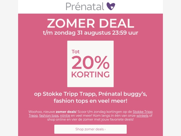 Mail zomer deal op Stokke Tripp Trapp, fashion tops en meer!