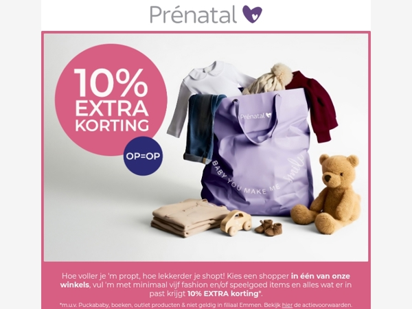 Let's shop 😍 10% extra korting op fashion & speelgoed in onze winkels!