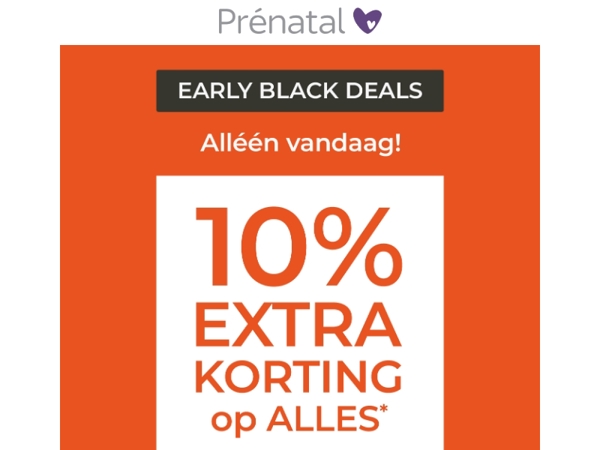 Alléén vandaag: 10% EXTRA korting op ALLES!