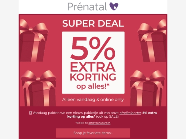 Een nieuw pakketje is geopend...🎁 5% EXTRA korting op álles!