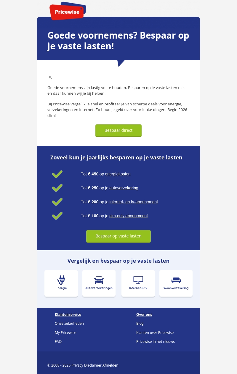 Begin 2026 met lagere vaste lasten Begin 2026 met lagere vaste lasten