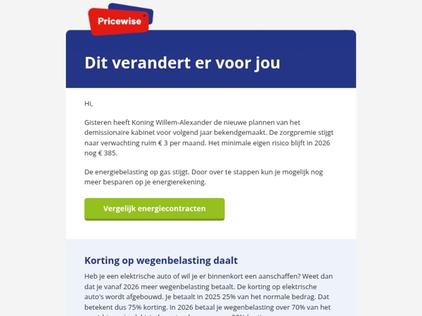 Zorgpremie en energiebelasting stijgen