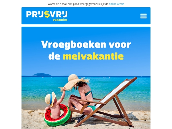 Nú vroegboeken voor de meivakantie ⏰