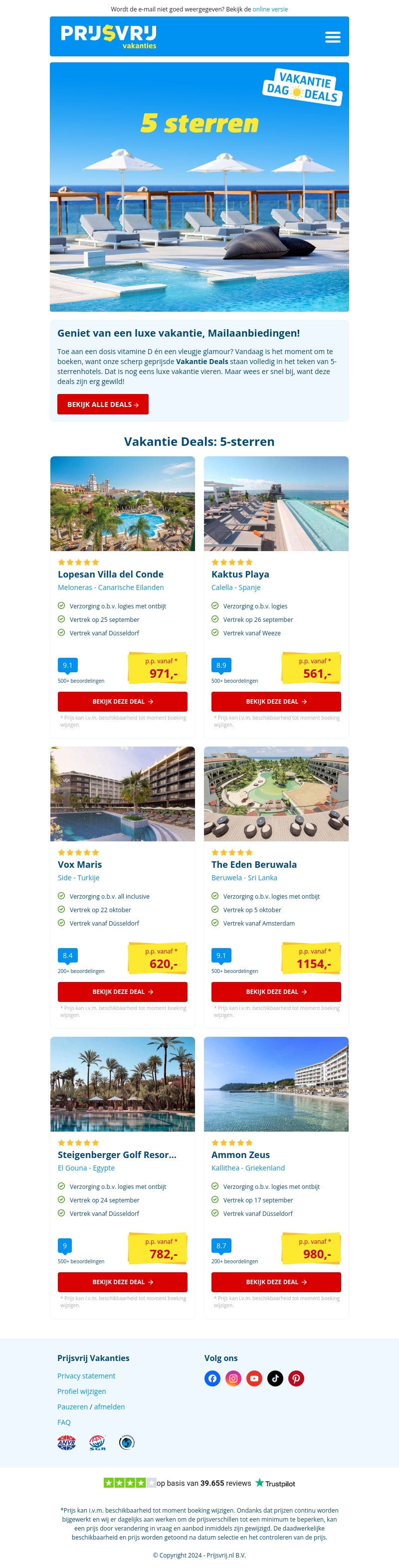 5-sterren dagdeals ! π 5-sterren dagdeals ! π