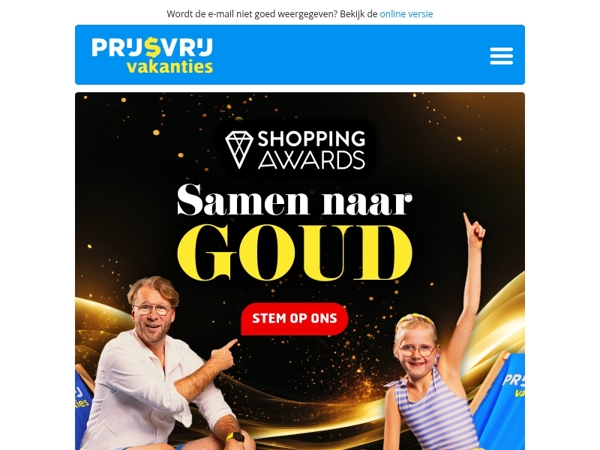 Stem op Prijsvrij bij de Shopping Awards! 💛💙