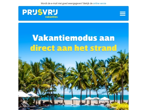 Mailaanbiedingen, check deze tophotels direct aan het strand!