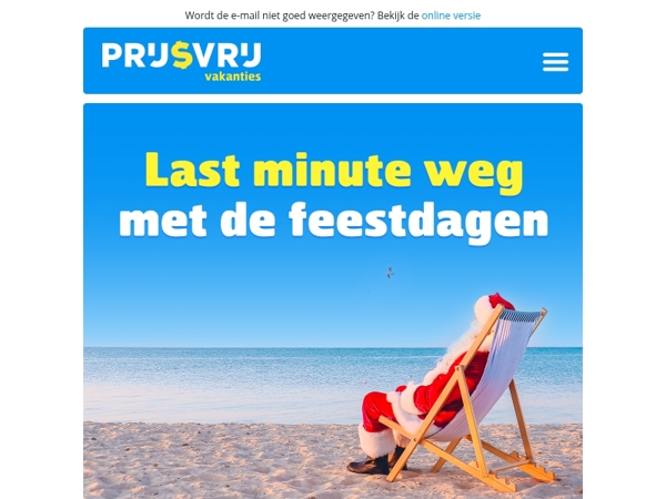 Last minute weg tijdens de feestdagen?