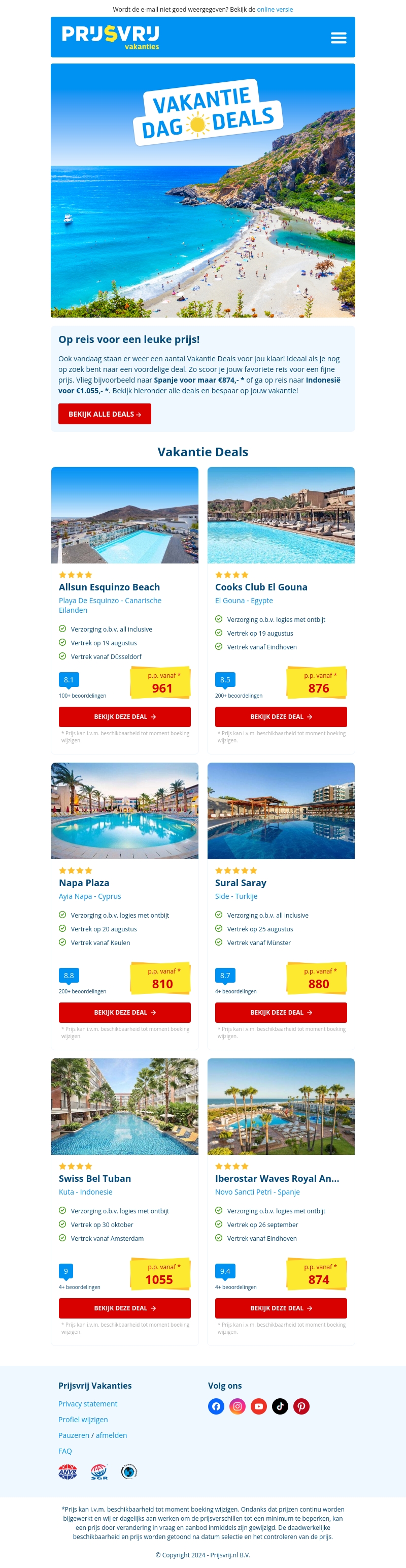 Mailaanbiedingen, wil jij goedkoop op vakantie? Mailaanbiedingen, wil jij goedkoop op vakantie?