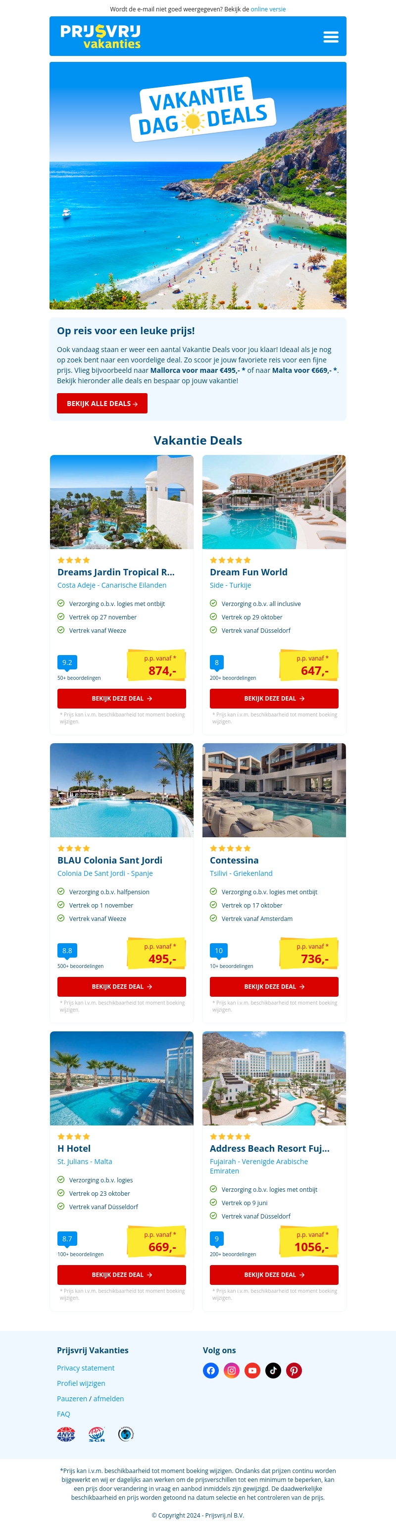 Mailaanbiedingen, wil jij goedkoop op vakantie? Mailaanbiedingen, wil jij goedkoop op vakantie?