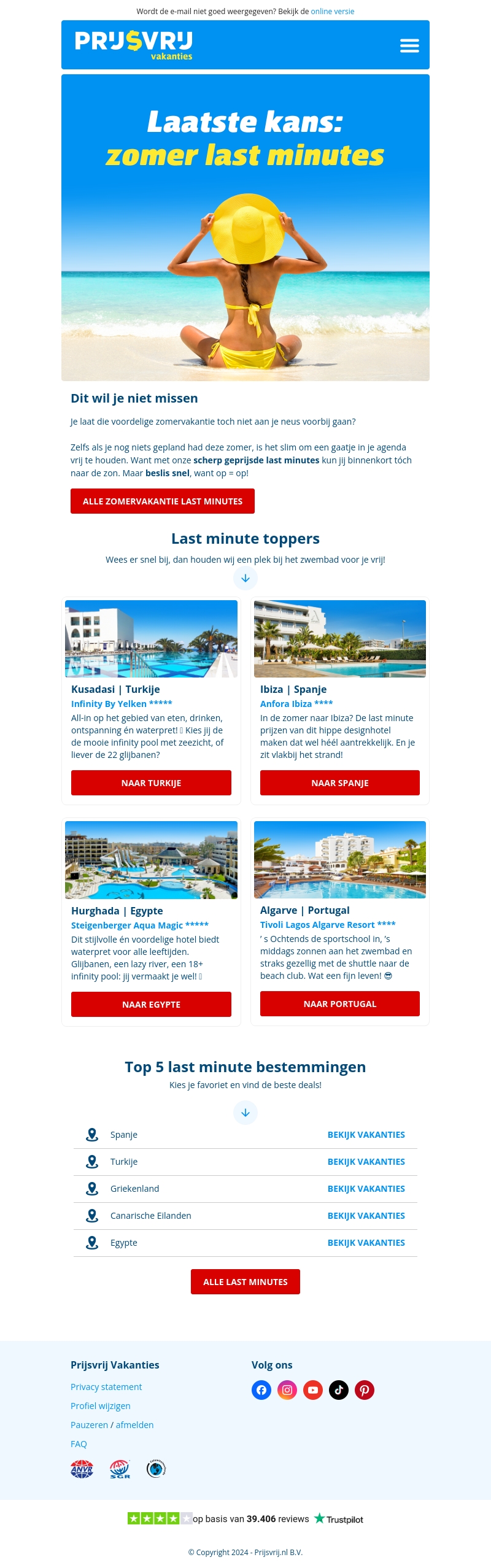 Mis het niet: last minutes voor de zomer Mis het niet: last minutes voor de zomer