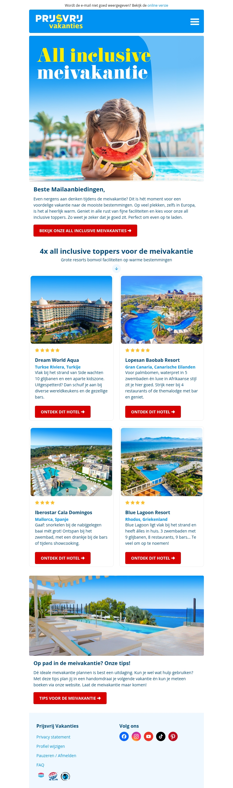 All inclusive resorts voor de meivakantie 😎 All inclusive resorts voor de meivakantie 😎