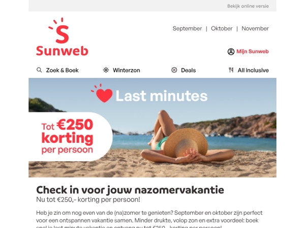 Met wie ga jij weg deze nazomer?