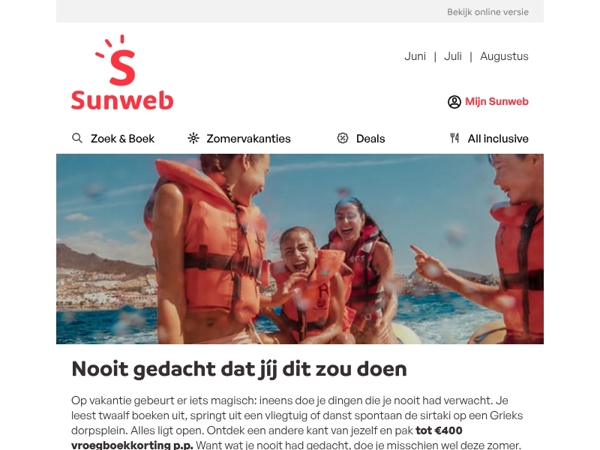 Tot €400 vroegboekkorting p.p.