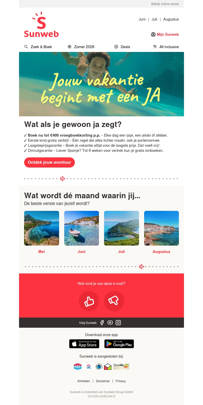 Ontdek 4x Sunweb voordeel Ontdek 4x Sunweb voordeel