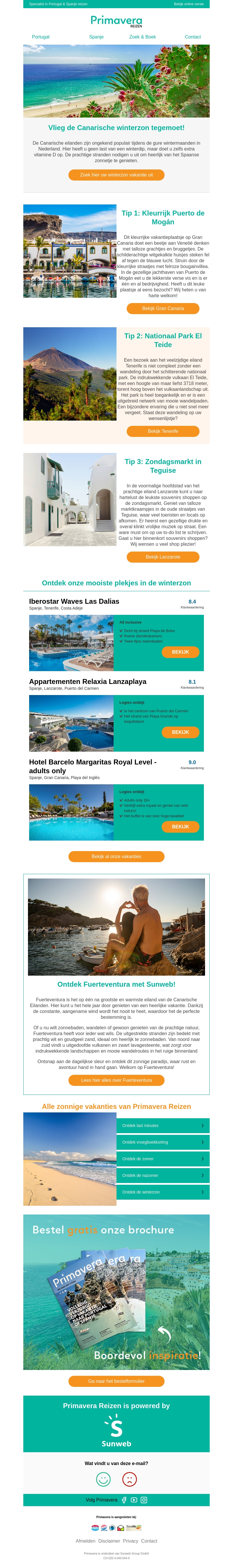 Breng de winter door op de Canarische eilanden! Breng de winter door op de Canarische eilanden!