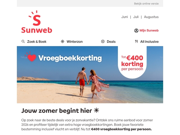 Ontdek jouw vroegboekkorting