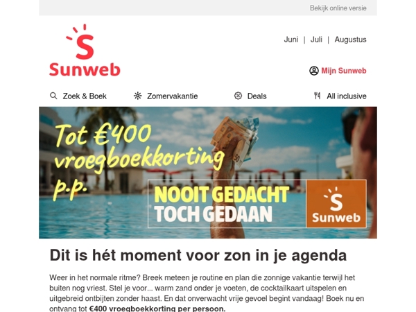 Plan jij wat zon in je agenda?