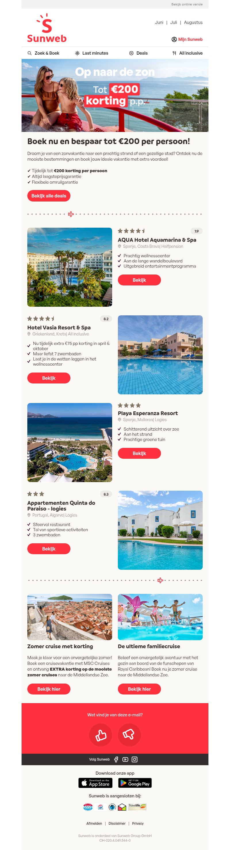 Tijdelijk tot €200 korting p.p.! Tijdelijk tot €200 korting p.p.!