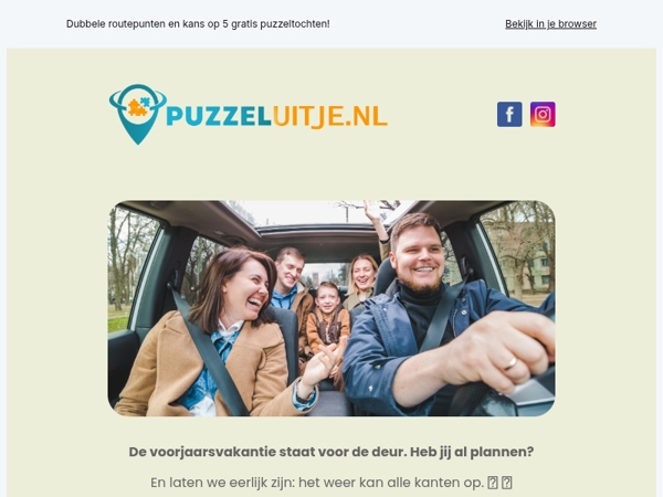 Voorjaarsvakantie maar nog geen plannen? 🎉