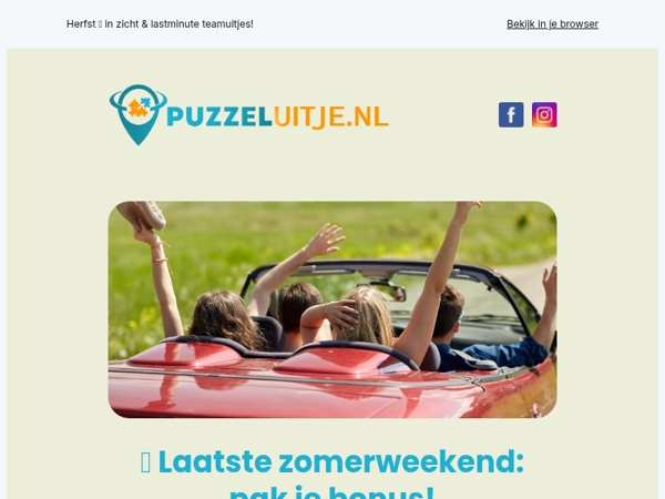 Laatste zomerweekend: pak je bonus 🎉