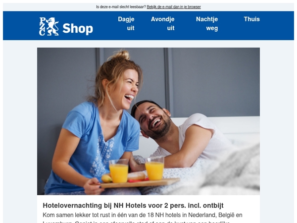 Kom samen lekker tot rust in een NH hotel