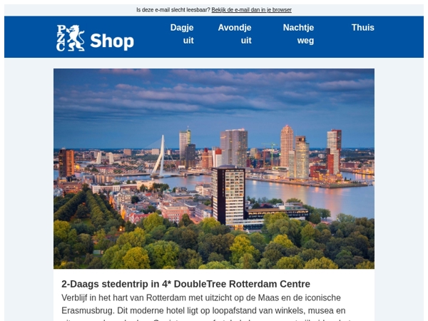 Geniet van uitzicht op de Maas en de iconische Erasmusbrug