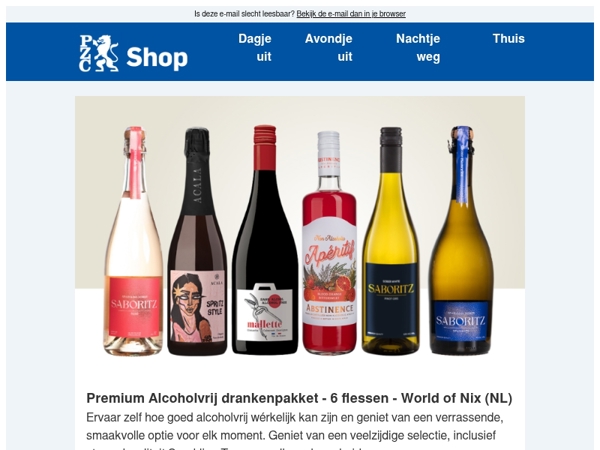 Probeer onze uitgebreide selectie alcoholvrije dranken