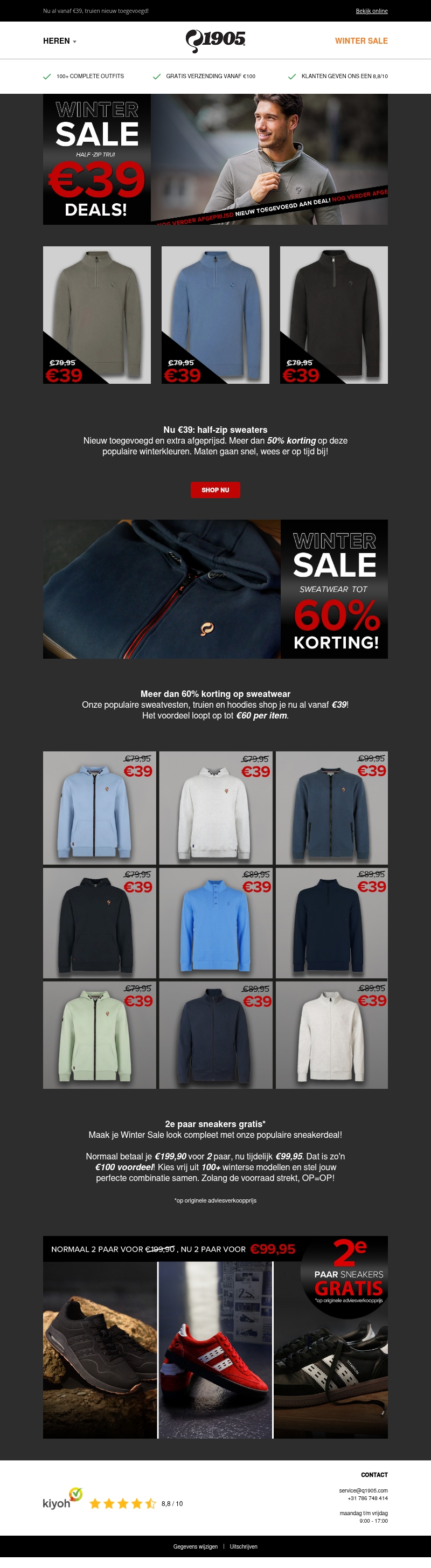 Meer dan 60% korting op Sweatwear! Meer dan 60% korting op Sweatwear!