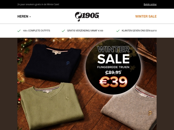 Truien voor €39, tot 55% korting 🎄