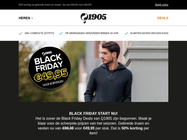 Q1905 Black Friday Deals zijn begonnen!
