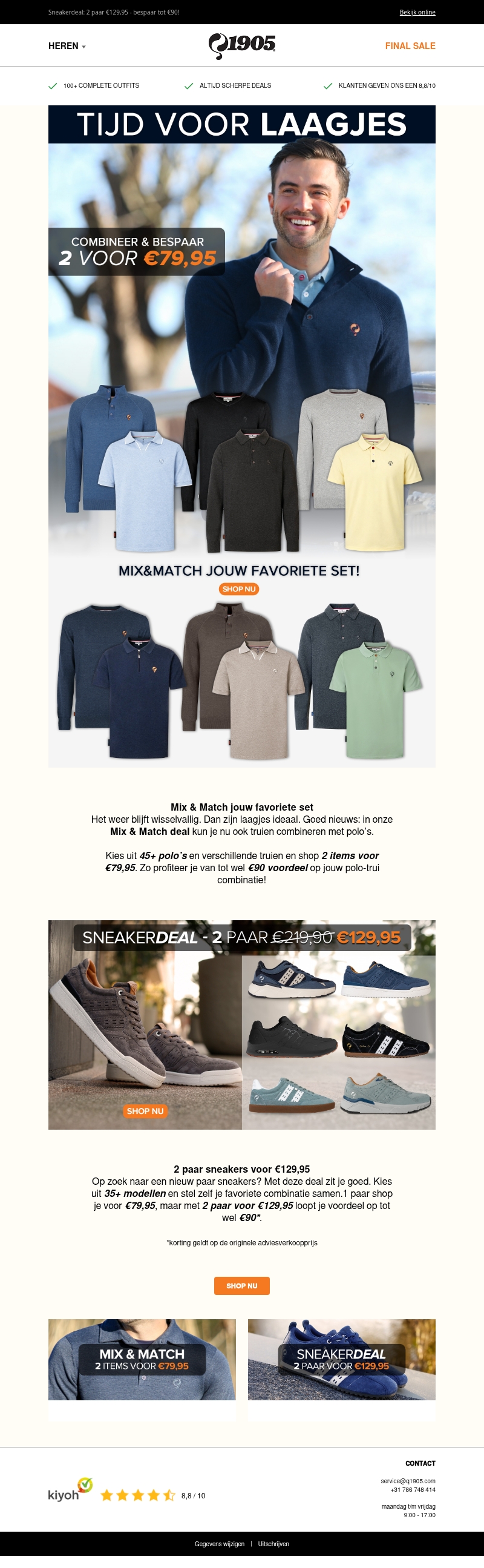 2 items €79,95 | Mix & Match polo’s & truien! 2 items €79,95 | Mix & Match polo’s & truien!