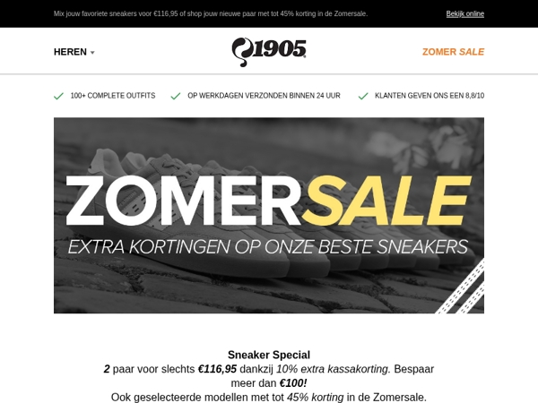 Sneaker Special: bespaar meer dan €100 in de Zomersale!
