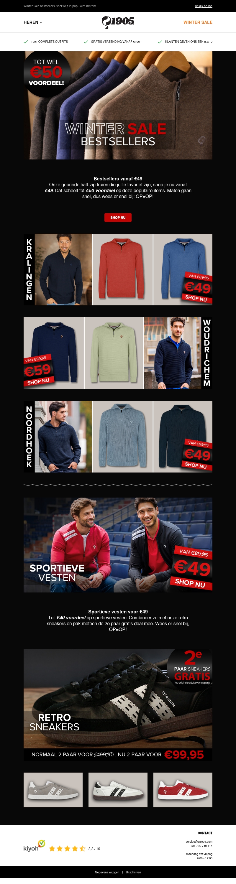 Half zip truien vanaf €49, tot €50 voordeel! Half zip truien vanaf €49, tot €50 voordeel!