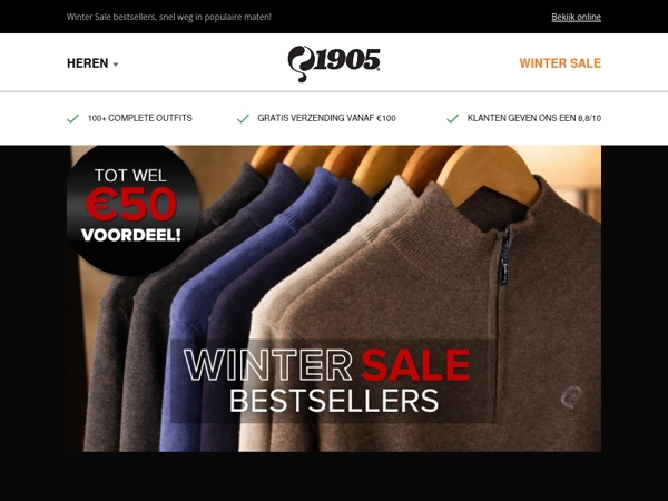 Half zip truien vanaf €49, tot €50 voordeel!