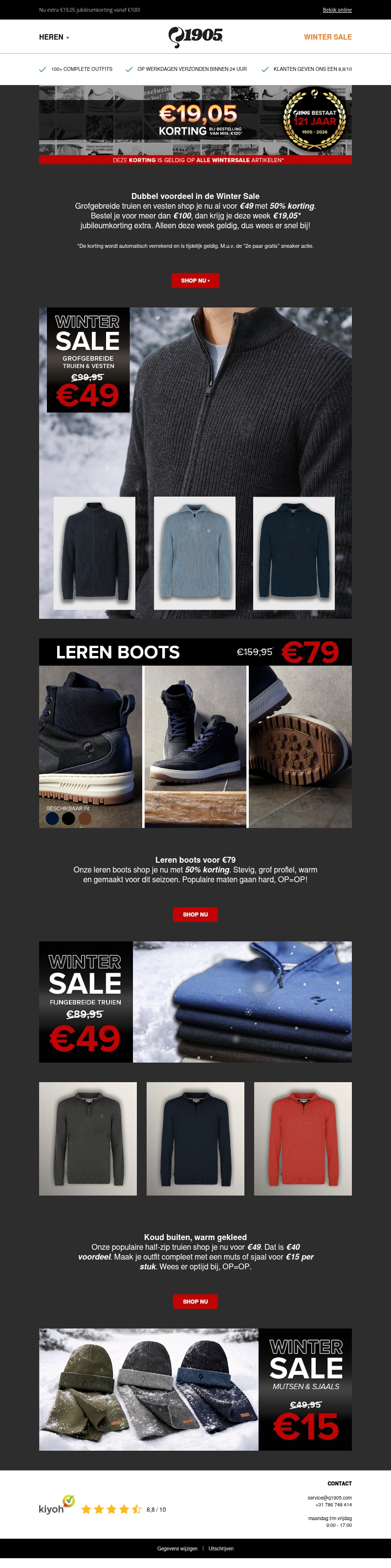 Winter Sale ❄️ 50% korting op warme truien en boots! Winter Sale ❄️ 50% korting op warme truien en boots!