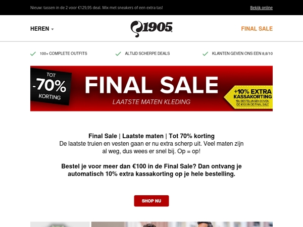 Laatste kans: Final Sale tot 70% korting!
