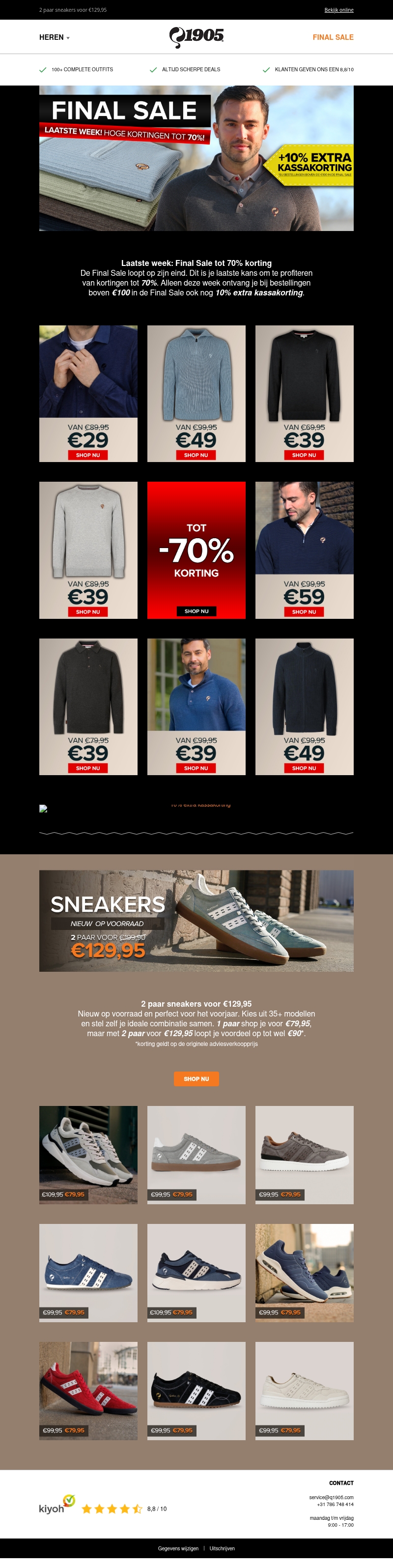 Laatste week: Final Sale tot 70% + 10% extra korting! Laatste week: Final Sale tot 70% + 10% extra korting!