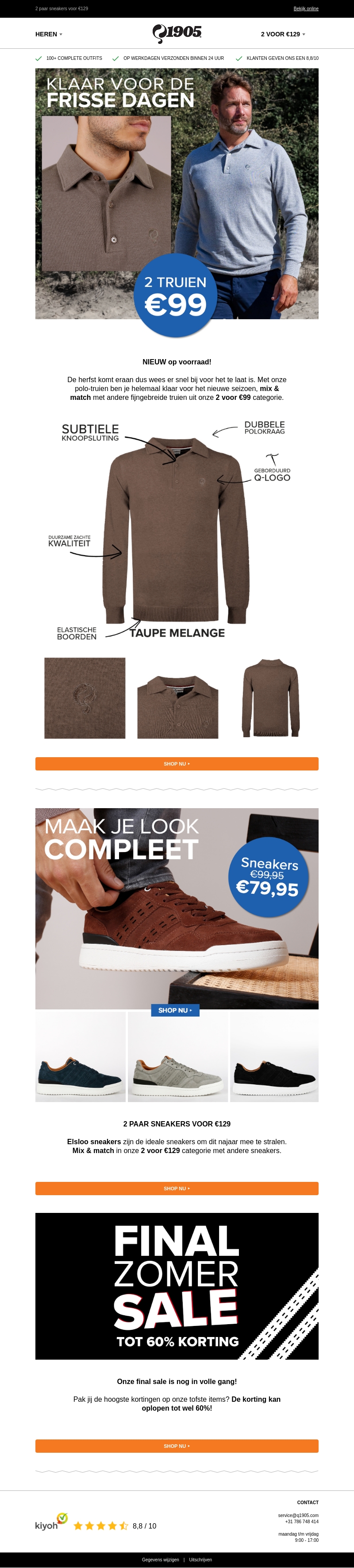 Klaar voor het nieuwe seizoen!🍂 Shop 2 fijne truien voor €99! Klaar voor het nieuwe seizoen!🍂 Shop 2 fijne truien voor €99!