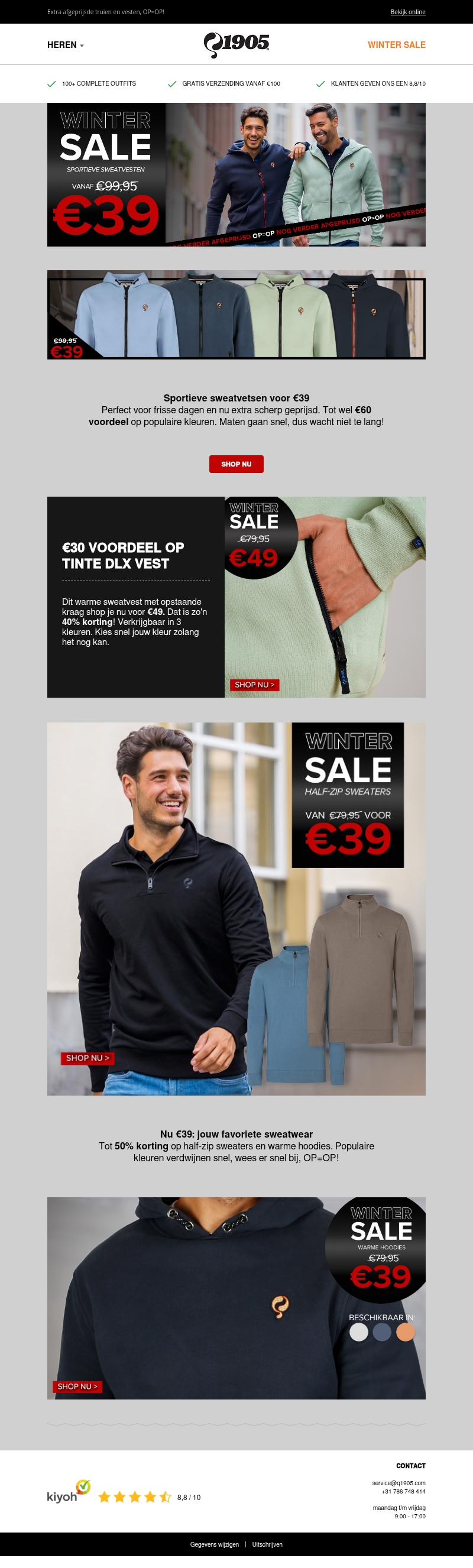 Sweatwear vanaf €39 – tot €60 voordeel! Sweatwear vanaf €39 – tot €60 voordeel!