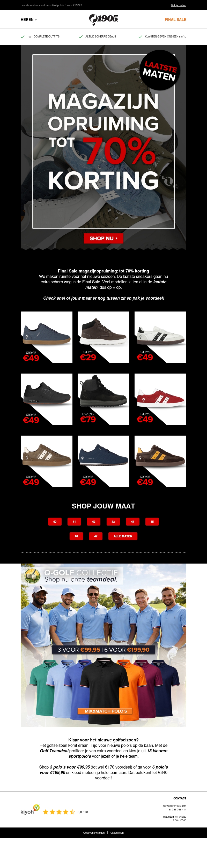 Magazijnopruiming: tot 70% korting! Magazijnopruiming: tot 70% korting!