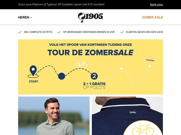 Tour de Sale: 2+1 gratis polo’s in Etappe 2
