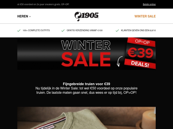 Truien voor €39 in de Winter Sale!